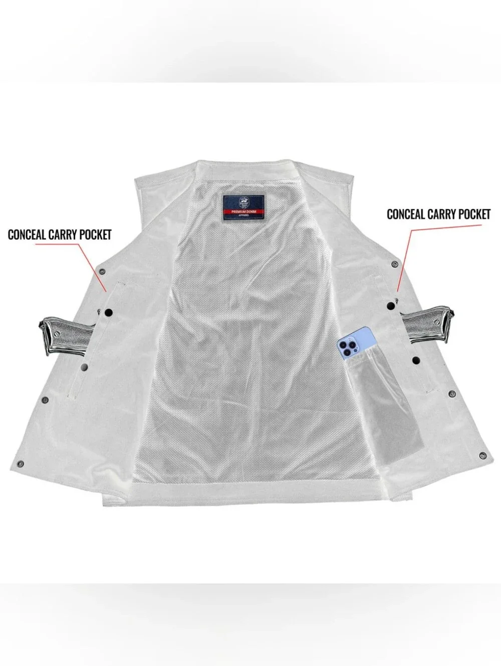 Daniel Smart MFG The Dark Knight Men's Denim Motorcycle Vest